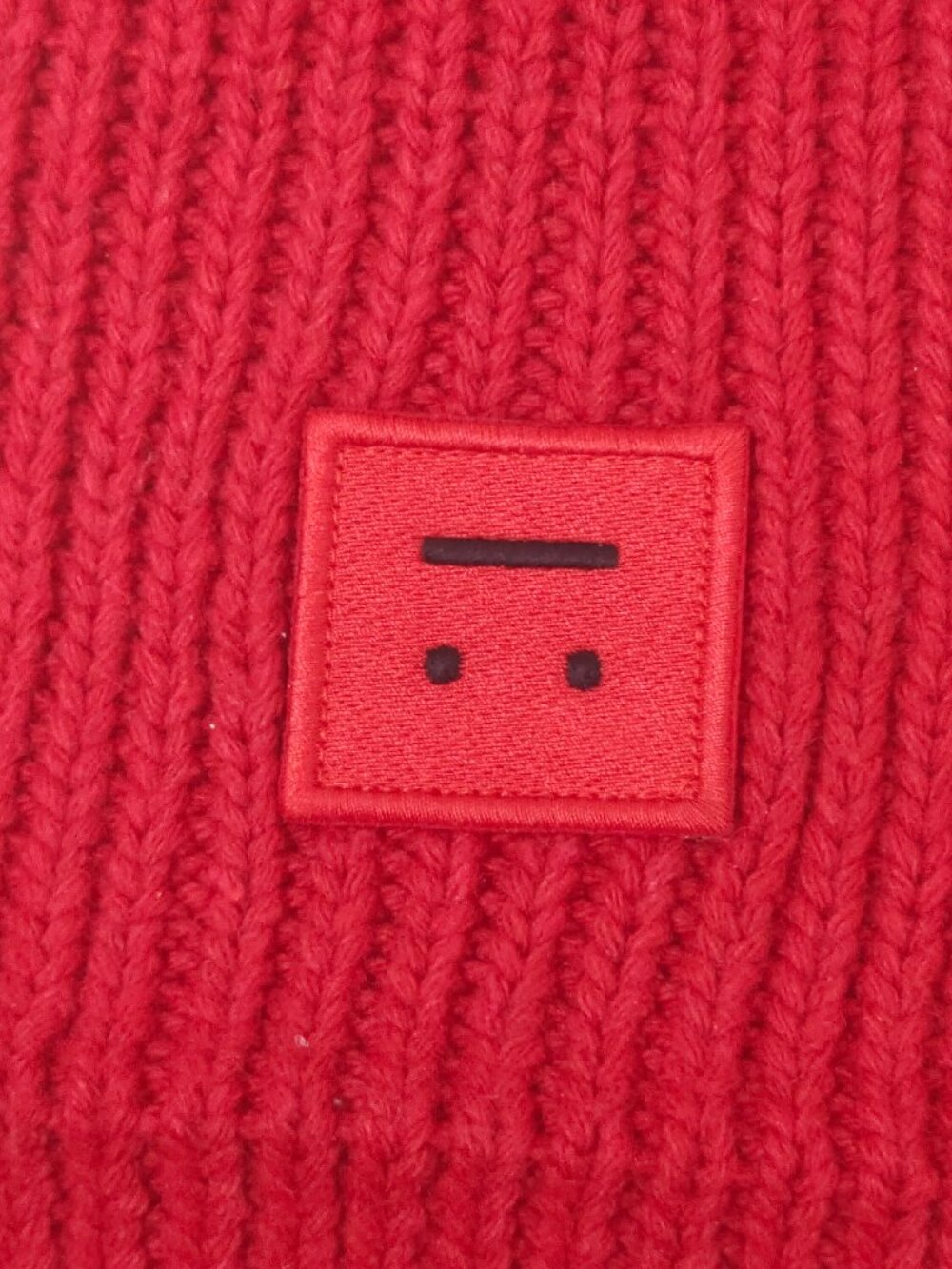 Acne Studios Iconic Face Patch Red Beanie - Picture 3 of 7